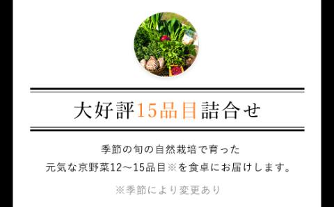 【6ヵ月定期便】 ＜鮮度抜群「京野菜」15品目詰合せ＞ ふるさと納税 定期便 京野菜 野菜 旬 新鮮 鮮度 自然栽培 自然農法 おいしい おばんざい 食べきり 詰合せ お取り寄せ 京都府 福知山市 F