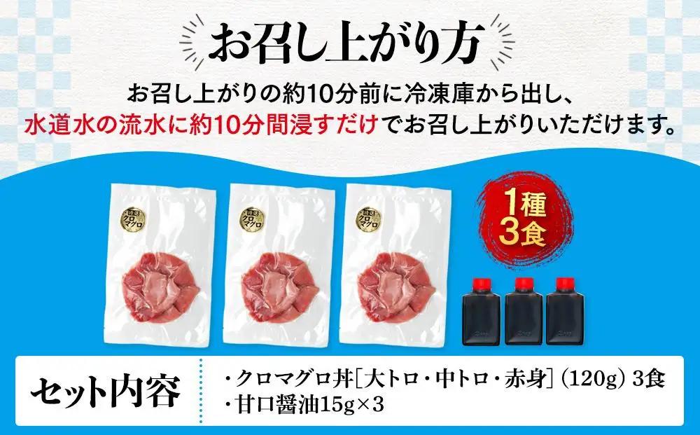 福岡市グルメ糸島海鮮堂のクロマグロ丼3食セット | 福岡県 福岡市 福岡 九州 返礼品 お取り寄せグルメ 取り寄せ グルメ 食品 お取り寄せ 魚介類 魚介 海産物 海の幸 まぐろ マグロ 鮪 海鮮 海