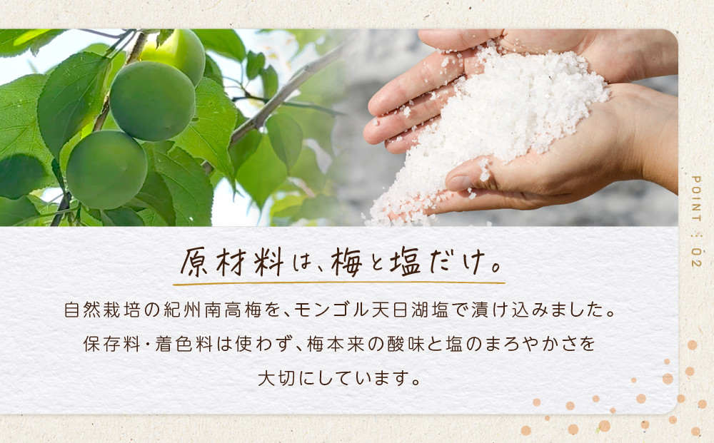 ひとみずの梅干し 150g 自然栽培で育てた紀州南高梅使用 ※栽培期間中、農薬・肥料・堆肥不使用