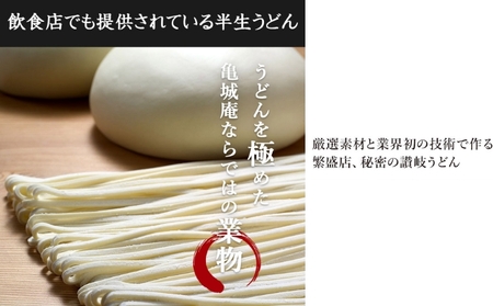 亀城庵 半生讃岐うどん並切麺120g×10袋(10食入・つゆ付セット)さぬきうどん 家庭用 ざる ぶっかけ 釜揚げ 釜玉 麺