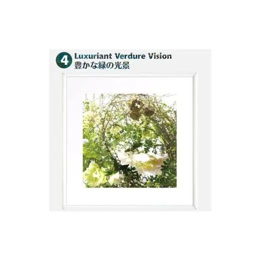 日比谷花壇のフラワーフレームアート Luxuriant Verdure Vision（豊かな緑の光景） ソフケン アルミフレーム 25x25cm アートポスター ポスターフレーム 花ポスター インテリ