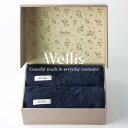 【ふるさと納税】Wellis【極上の肌心地】バスタオル2枚　ギフトセット　ネイビー（009_5040_03）