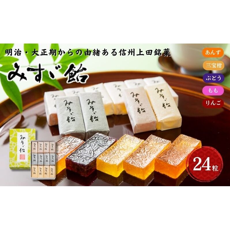 みすゞ飴和紙24粒　銘菓 林檎 ゼリー 和菓子 お菓子 菓子 スイーツ りんご 長野 信州