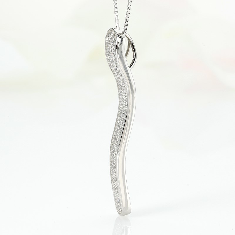 Deliciae パヴェ ペンダントネックレス エレガントウェーブ（波） 天然ダイヤモンド【0.52ct】 PT950kf　カード鑑別書付　KFPN24-1