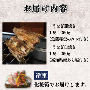 うなぎ 国産 鰻 蒲焼き 白焼き セット 各1尾 計500g うなぎ 鰻 うなぎ 鰻 うなぎ 鰻