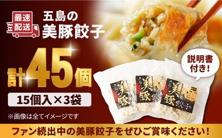 美豚餃子15個入×3袋 豚肉 SPFポーク 小分け 国産野菜 冷凍 五島市/長崎フードサービス [PEL003]