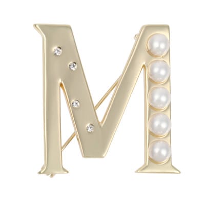 【RoseYumiRose】イニシャルパールブローチペンダント『M』