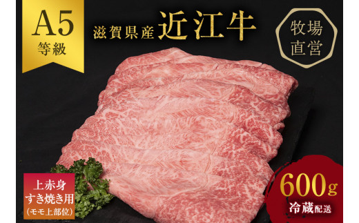 
【近江牛 西川畜産】A5ランク雌牛　上赤身すき焼き用　約600g
