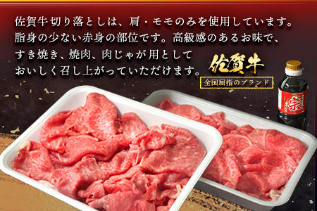 【12カ月定期便】佐賀牛 肩・もも切り落とし1kg(500g×2パック)【牛肉 すき焼き しゃぶしゃぶ 鍋 国産牛 赤身】KD8-F030365