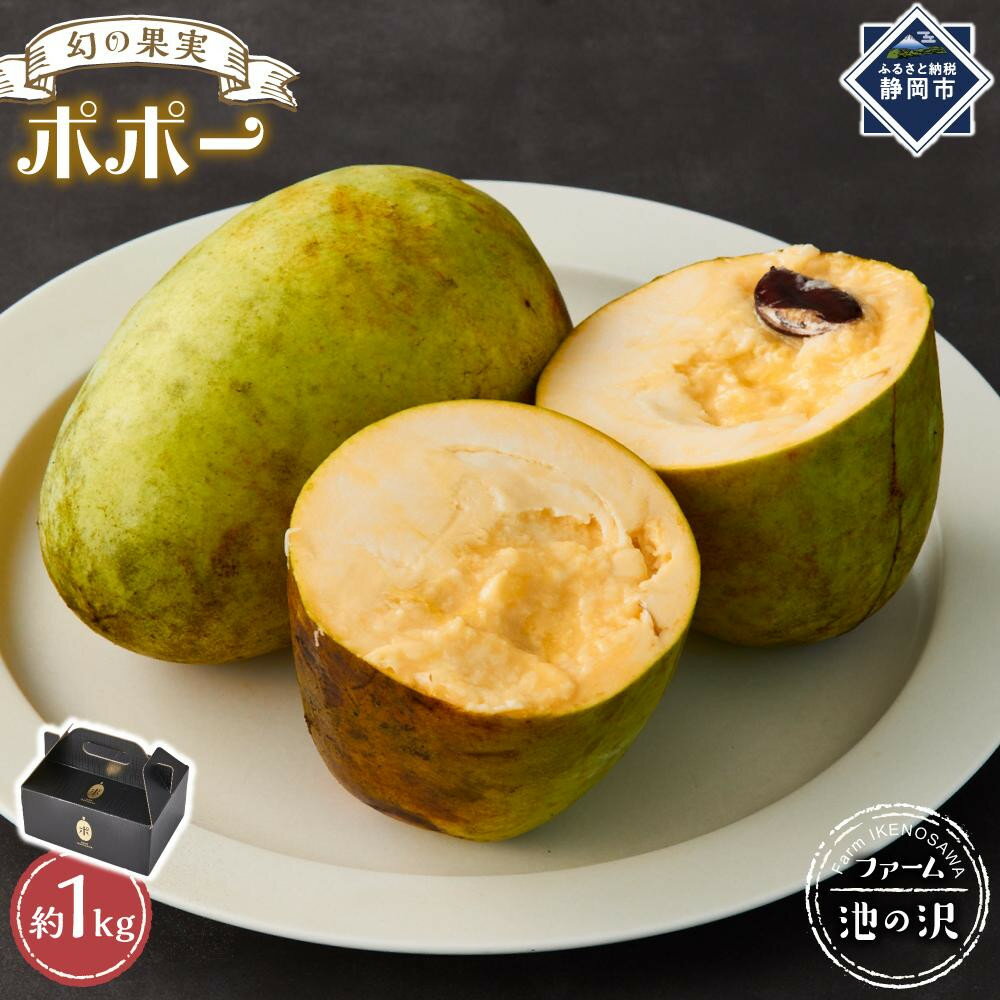 【ふるさと納税】【2026年9月中旬頃より発送 受付締切9月20日】ポポー 約1kg【受取日事前打合せ可能な方限定】【配送不可：離島】幻の果実 レア フルーツ ポポー 健康 美容 美肌 ファーム池の沢 静岡市◇