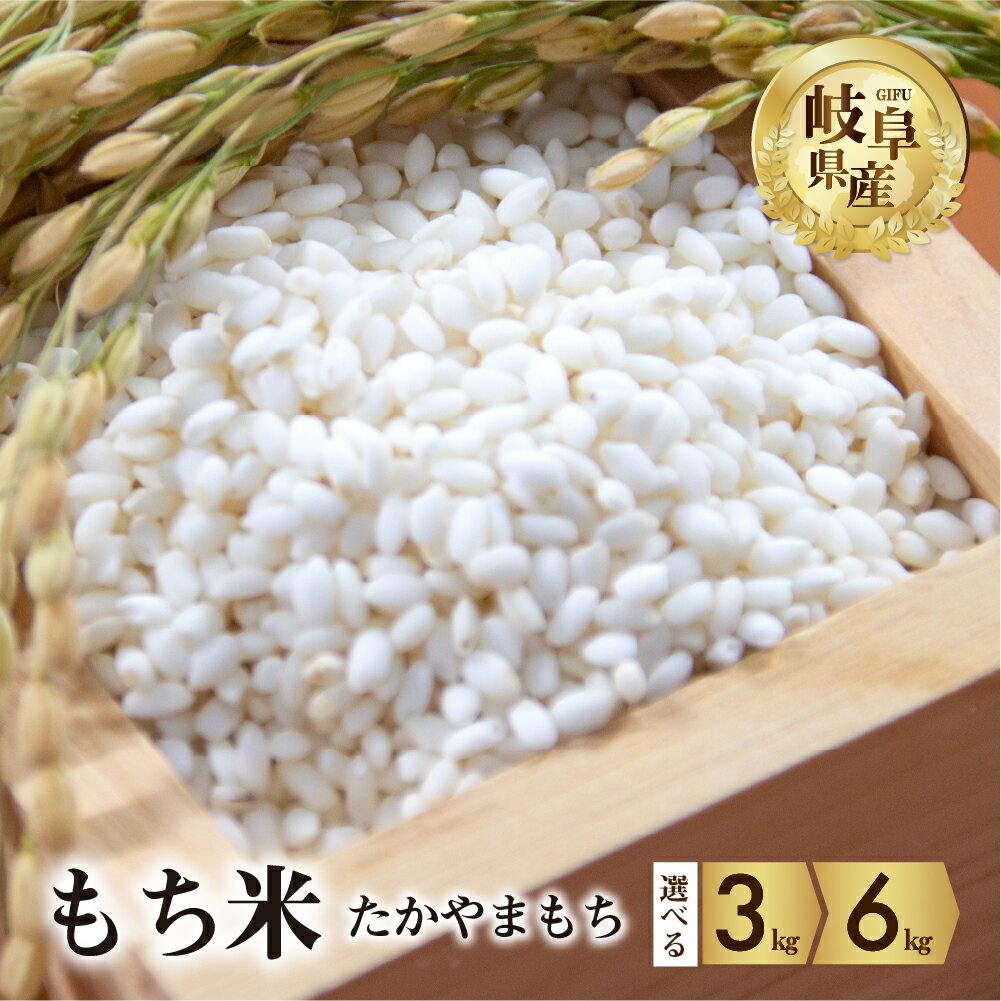 【ふるさと納税】令和7年産 もち米 3kg 6kg 選べる たかやまもち米 米 もち米 こめ ごはん 白米 岐阜県産 本巣市 お米 精米 おにぎり 弁当 やわらかい もちもち 餅 旨味 甘い 和食 寿司 アグリード 2025年9月〜より発送開始 [mt075] 9000円 ~