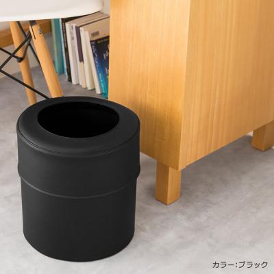 ふるさと納税 野田市 円筒ダストボックス「pinoco」 Mサイズ ブラック 抗菌 部屋用 便利 合皮