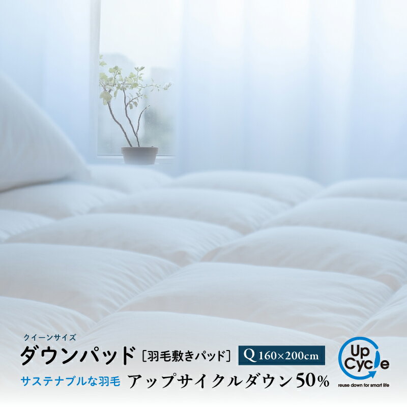 【ふるさと納税】 【富士新幸謹製】クイーン 羽毛敷きパッド「サステナブルな羽毛」アップサイクルダウン ダウンパッド※着日指定不可 ふるさと納税 ベッドパッド ダウンパッド 羽毛 寝具 ベッド 布団 ダウン 山梨県 道志村 送料無料 DSI038