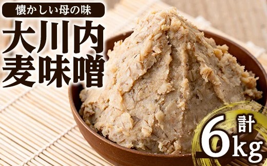 i346 大川内麦味噌(1kg×6袋・計6kg)地域のお母さんたちが丁寧に作り上げた地元で愛される田舎味噌！【大川内地区コミュニティ協議会】