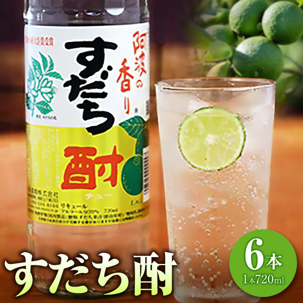 【ふるさと納税】すだち酎 720ml×6本 日新酒類株式会社《30日以内順次出荷(土日祝除く)》お酒 酒 ギフト プレゼント 送料無料 徳島県 上板町 すだち リキュール 焼酎 果実酒