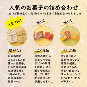 まつだ松林堂 人気 お菓子 詰め合わせ セット こみやげ玉手箱 山 明がらす ぶどう飴 りんご飴 ギフト 愛され茶菓子セット