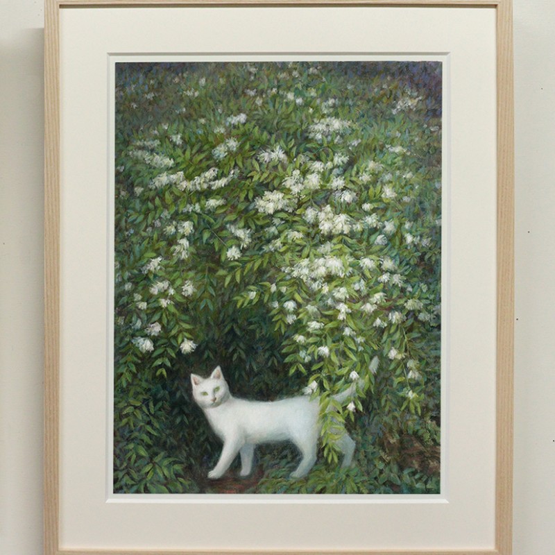 池上夏生 額付き高級プリント ”空木があちこちに”