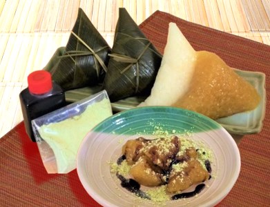 季節限定！！庄内の郷土料理『手作り笹巻』ミックス（黄・白）各10個（合計20個）セット　※きなこ・黒蜜付き　K-836　山形県鶴岡市　菅原農園