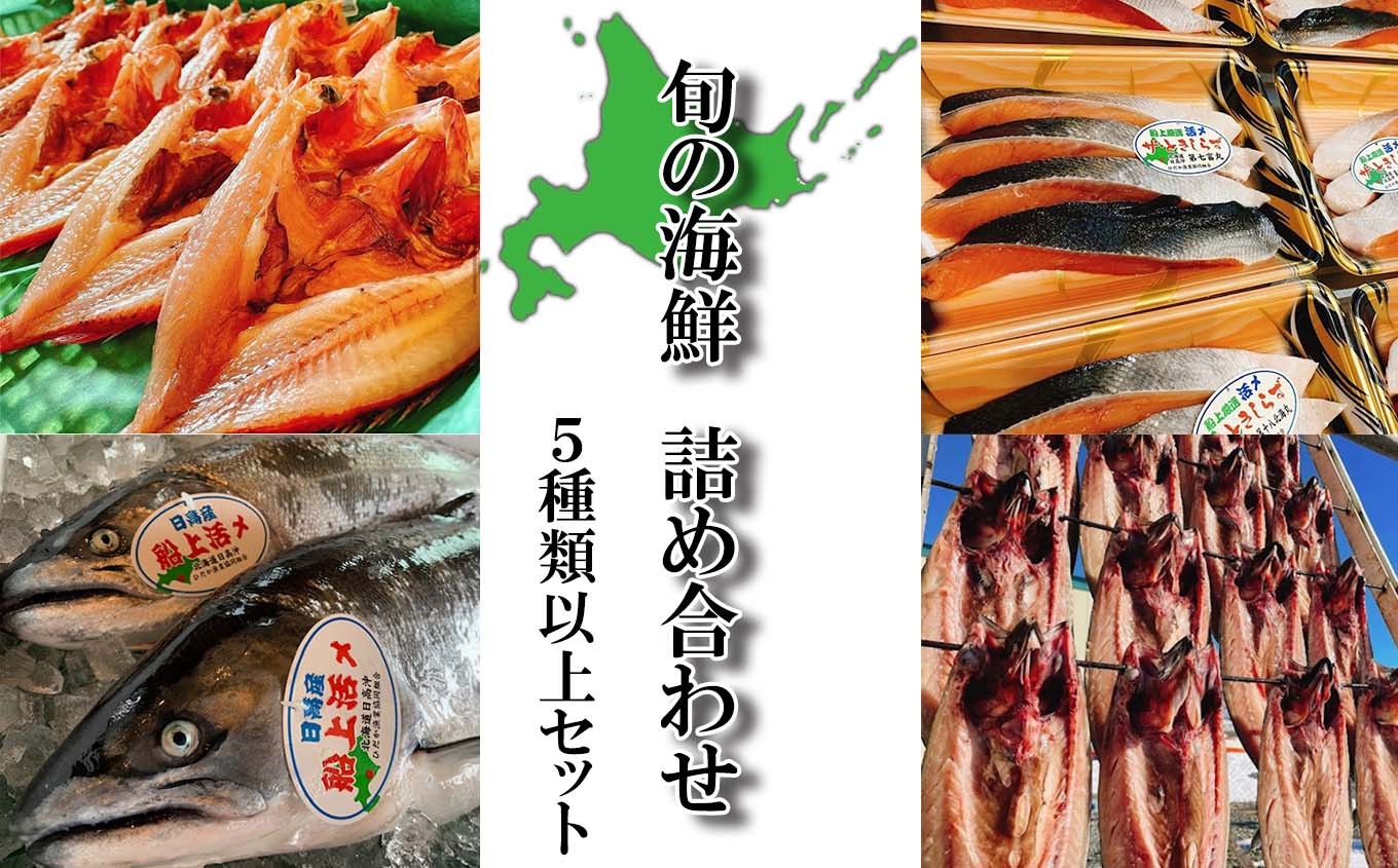 
            北海道産 旬 の 魚介 5種 以上 豪華 お魚 魚 旬の魚 お楽しみ セット 詰め合わせ
          