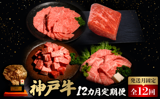 【発送月固定定期便】神戸牛12か月定期便全12回【配送不可地域：離島】【4064677】