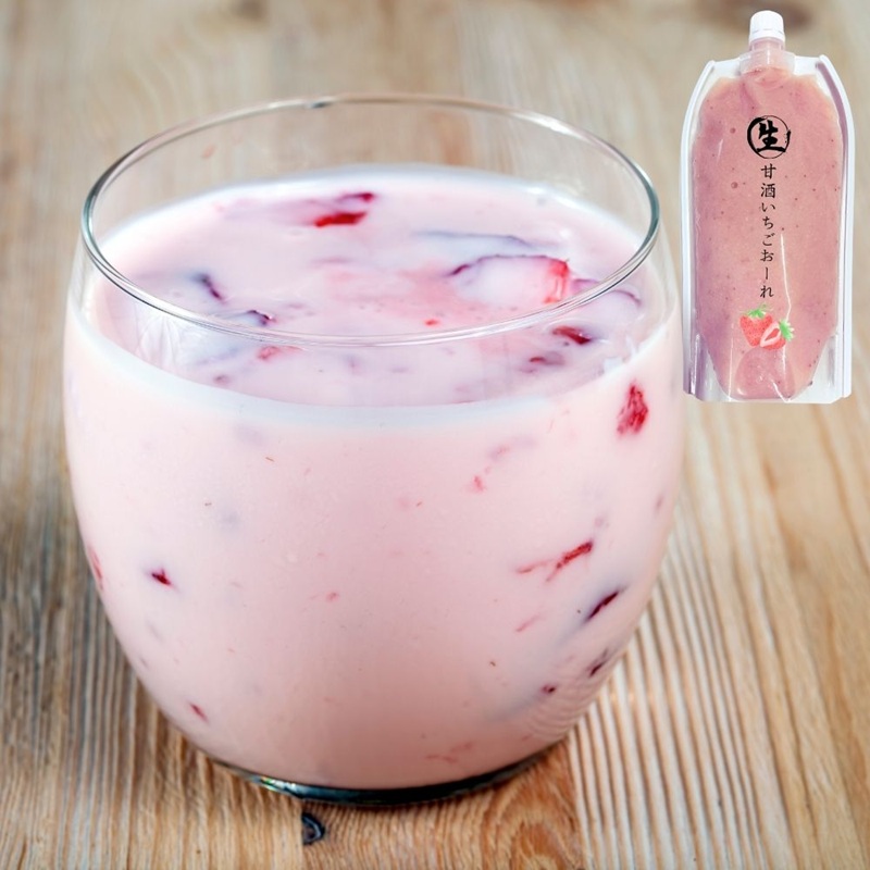 生甘酒いちごおーれ 500g×2本 ( 甘酒 苺 フルーツ 生甘酒 いちごおーれ 冷凍 イチゴ ストロベリー )【B0-258】
