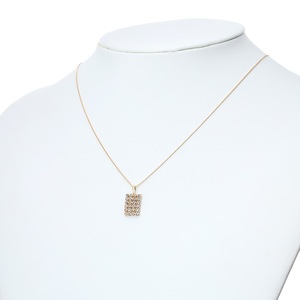 [MADE IN KOFU] K18YG シルキータッチテニスチェーン［レクタングル］ペンダント 0.5ct TI-1159