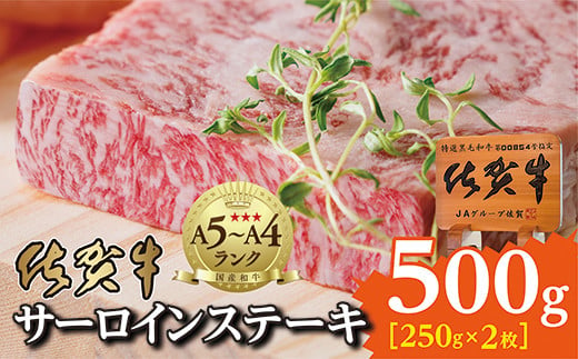 佐賀牛 サーロイン ステーキ 250g × 2枚 計500g 佐賀県産 黒毛和牛 厳選 牛肉 国産 霜降り 【 佐賀牛 サーロインステーキ 】（２５０ｇ×２枚）_d-72