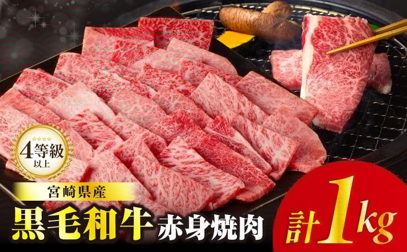 
            【選べる発送月】≪肉質等級4等級以上≫黒毛和牛赤身焼肉(計1kg) 肉 牛 牛肉 国産_T030-093
          