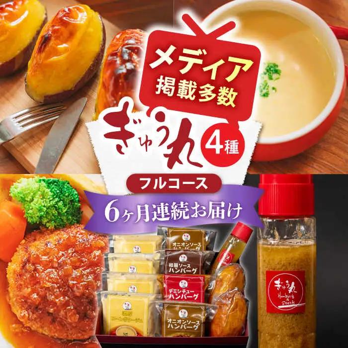 【定期便】 ハンバーグ ぎゅう丸フルコースセット NCQ117 ハンバーグ 全6回