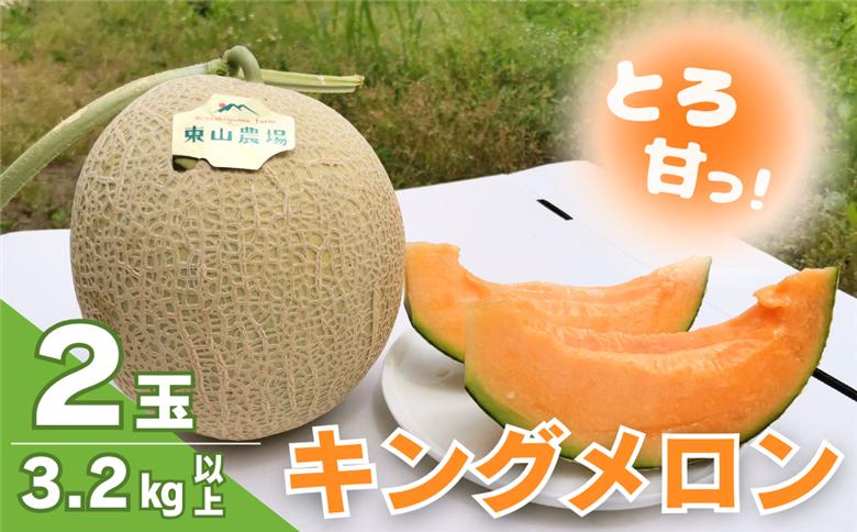 とろける舌触り！北海道栗山町東山農場産キングメロン 2玉