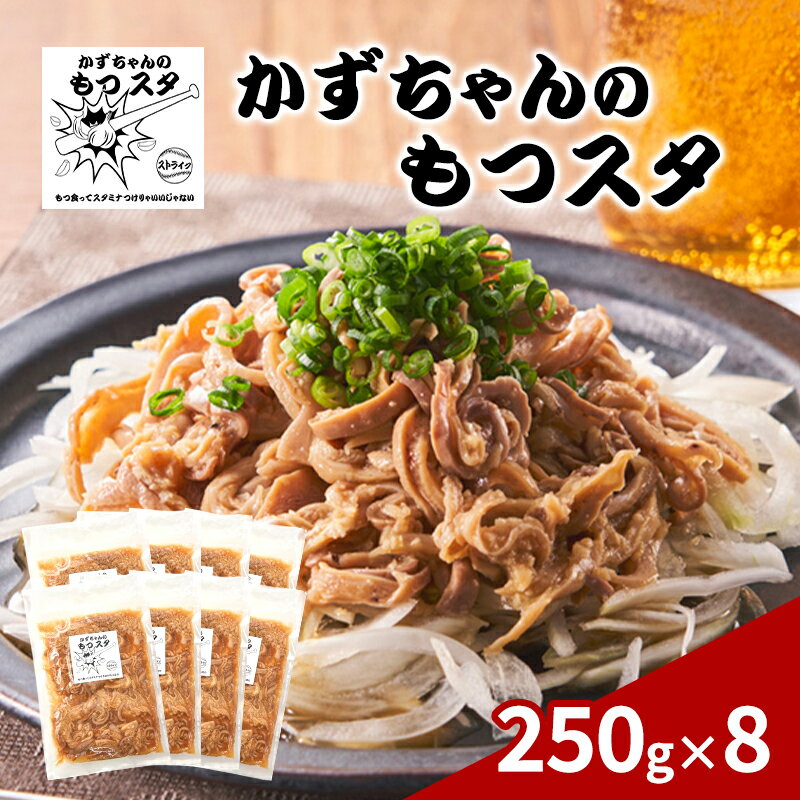 【ふるさと納税】かずちゃんのもつスタ【250g×8袋】惣菜 千葉県 千葉市 お取り寄せグルメ 球場グルメ 球場名物 おかず おつまみ 酒の肴 国産 豚肉 ホルモン もつ 本格的 簡単調理 濃厚 時短 手軽 冷蔵 お土産 真空　お届け：2025年10月1日～2026年3月31日まで