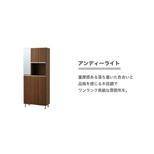 【開梱設置】シューズボックス 【リアル 75 HI】 アンディーライト_開梱設置 シューズボックス リアル 75 HI 大川家具 アンディーライト 靴箱 靴 収納 鏡 可動棚 お洒落 国内製造 福岡県