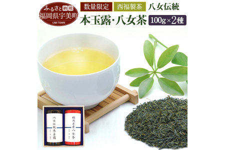 緑茶 飲み比べ 八女伝統 本玉露 八女煎茶 2種 お茶