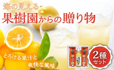 海の見える果樹園からの贈り物 2種【善果園】[KAA127]/ 長崎 平戸 飲料 ジュース 柑橘 酢 