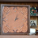 【ふるさと納税】皮革工芸品 革の壁掛・置き時計 レザーカービング　【インテリア】