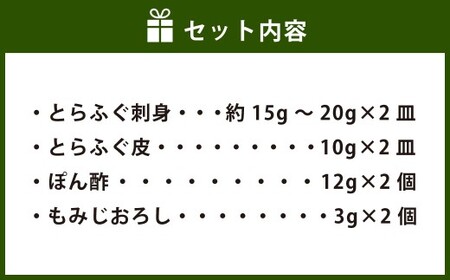 とらふぐ刺身 2皿セット 本場北部九州のてっさの味（岡垣町） とらふぐ トラフグ ふぐ フグ 河豚 刺身 刺し身 とらふぐ皮 国産 セット 冷凍 晩酌 おつまみ オツマミ ふぐ料理 フグ料理