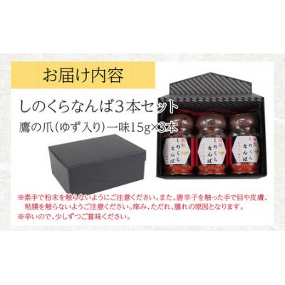ふるさと納税 大野市 【道の駅人気商品】しのくらなんば3本セット |  | 03