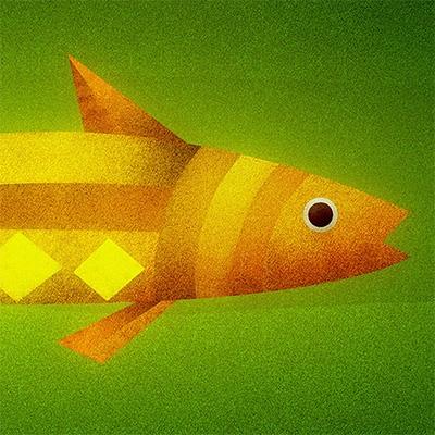 ふるさと納税 綾部市 ＼京都・綾部の癒やし系作家/【絵画】　月の魚　額装サイズ526mmx412mm |  | 03