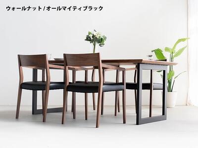 サイズオーダー メラミンテーブル DTジャンブルMM01-1 DC02 ウォールナット 5点 ダイニングセット