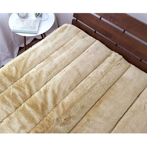 ＜シングル＞銀イオン加工シート入り　ミンクファー敷パッド＜ベージュ＞　GFP-20S-BE