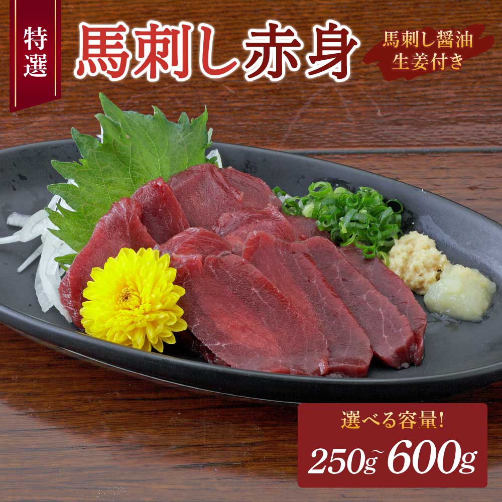 【ふるさと納税】 馬刺し 赤身 【選べる容量】熊本馬刺し赤身 約250g〜約600g（約50g×5〜12個）馬肉 熊本馬刺し 生食 刺身 刺し身 生姜付き 醤油付き お取り寄せグルメ 冷凍 熊本県 宇城市 送料無料