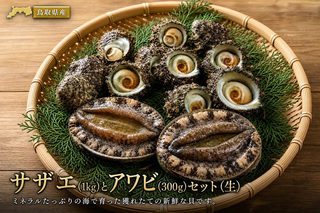 
                  OM-09　サザエ（1kg）とアワビ（300ｇ）セット（生）
                