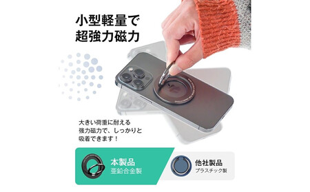 【グレー】マグネットホルダー ホールドリング スマホホルダー iPhoneリングホルダー リングスタンド MagSafe対応 非MagSafe機種も使える 取り付けやすい 落下防止 片手操作 スマホリ