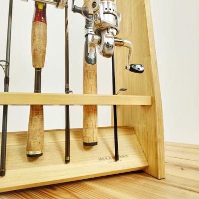 ふるさと納税 横手市 WOOD WORKS ロッドスタンド19本掛け 本体カラー:ライトブラウン/フェルトカラー:ブラック |  | 03