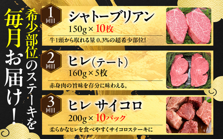 《厳選 希少部位》飛騨牛 食べ比べ 贅沢堪能 ステーキ定期便 厳選 飛騨牛 6回お届け 定期便 6回 半年 定期 牛肉 肉 和牛 国産 焼肉 ステーキ シャトーブリアン ヒレ サイコロステーキ 贅沢 