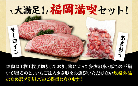 【A4以上】博多和牛 サーロイン 250g×2 ＆冷凍あまおう 800g セット《豊前市》【MEAT PLUS】肉 牛肉 サーロイン ステーキ いちご あまおう　[VBB016] 贈答あまおう あまお