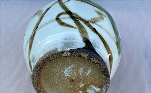 二彩唐津松文花瓶