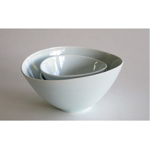 ARITA PORCELAIN LAB(アリタポーセリンラボ) 青白磁・なぶり鉢セット  有田焼 モダン 小鉢 麺鉢 サラダボウル A35-215_イメージ2