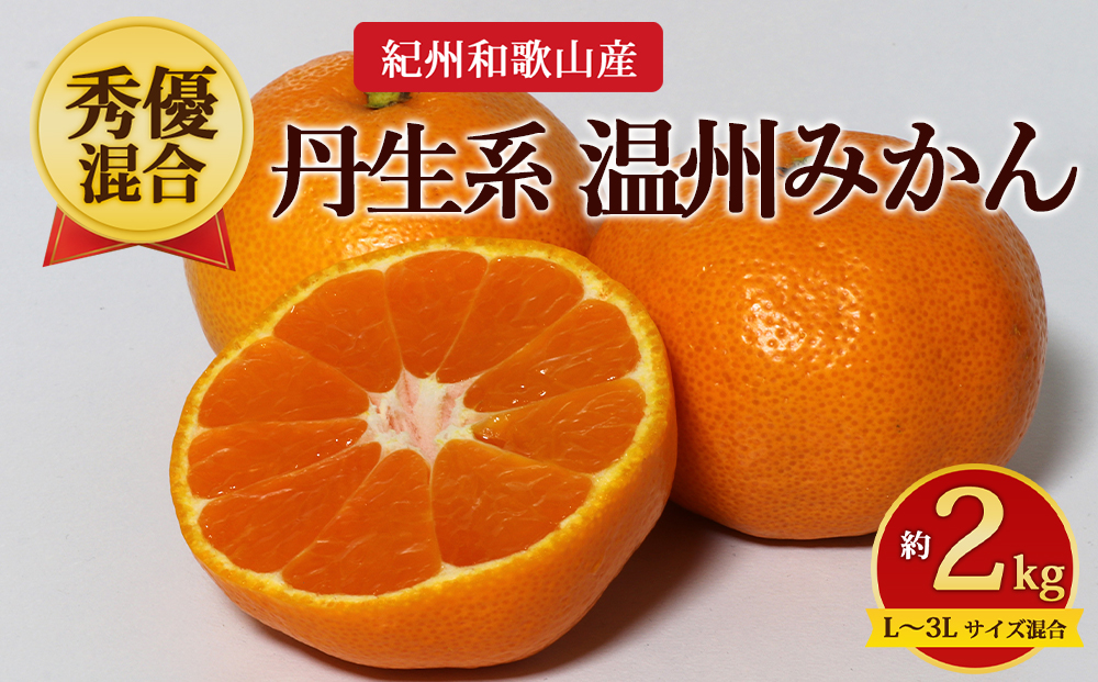 【先行予約】【秀優混合】紀州和歌山産 丹生系 温州みかん 約2kg（箱込み）L～3L サイズ混合