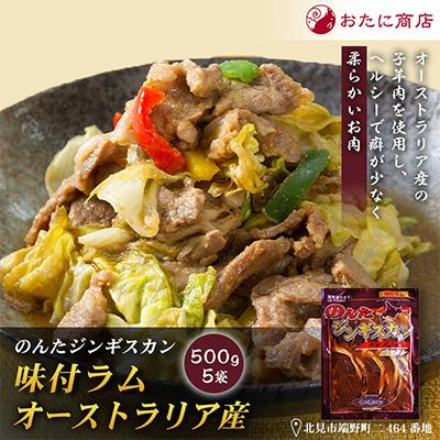 ふるさと納税 北見市 【家族みんなで楽しめる】のんたジンギスカン 味付ラム オーストラリア産　500g×5袋